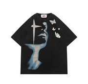 Shadow Butterflies Vintage Wash T-Shirt-streetwear-techwear