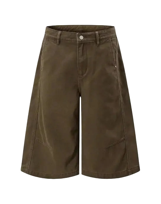 Brown Loose Denim Jorts