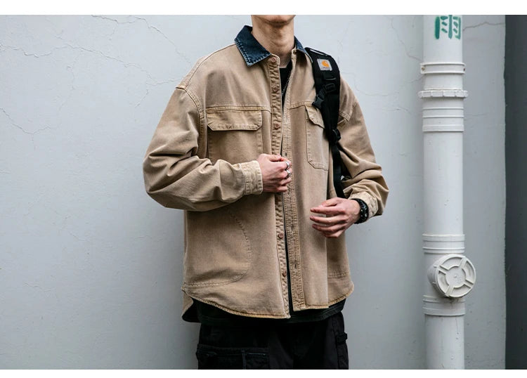 Garment Dyed Cargo Overshirt-streetwear-techwear
