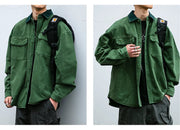 Garment Dyed Cargo Overshirt-streetwear-techwear