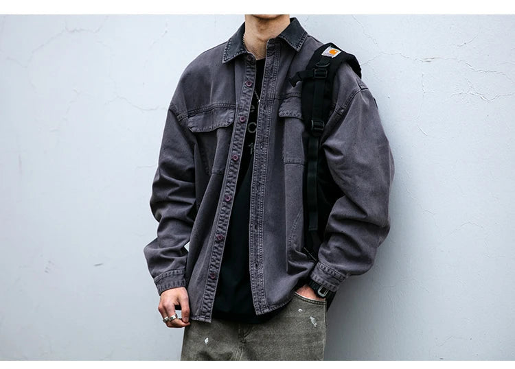 Garment Dyed Cargo Overshirt-streetwear-techwear