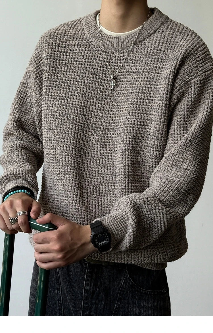 Chenille Crewneck Sweater-streetwear-techwear