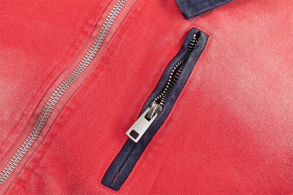 Color Block Distressed Workwear Jacket-streetwear-techwear