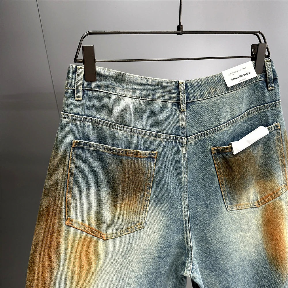 Copper Dust Baggy Denim Jeans-streetwear-techwear