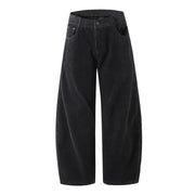 Corduroy Barrel Leg Trousers-streetwear-techwear