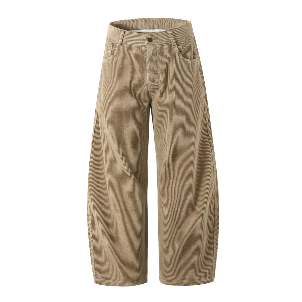 Corduroy Barrel Leg Trousers-streetwear-techwear