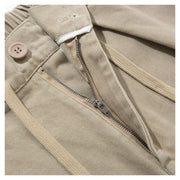 Cotton Twill Workwear Barrel Leg Pants-streetwear-techwear