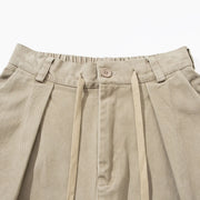 Cotton Twill Workwear Barrel Leg Pants-streetwear-techwear