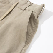 Cotton Twill Workwear Barrel Leg Pants-streetwear-techwear