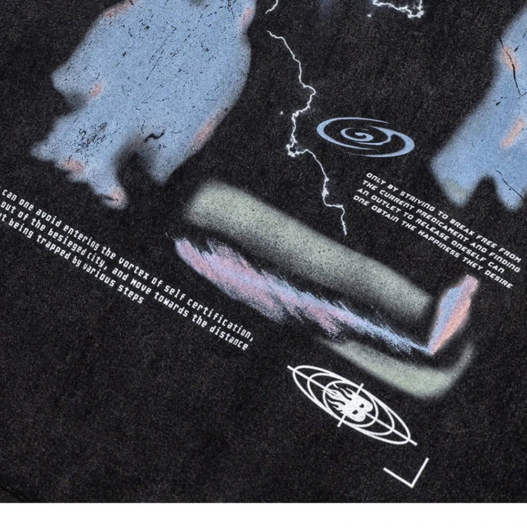 Cyber Escape Acid Wash T-Shirt-streetwear-techwear