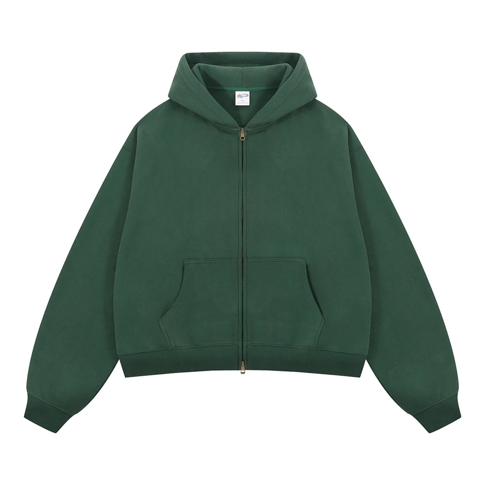 Essential Boxy Zip Hoodie-streetwear-techwear