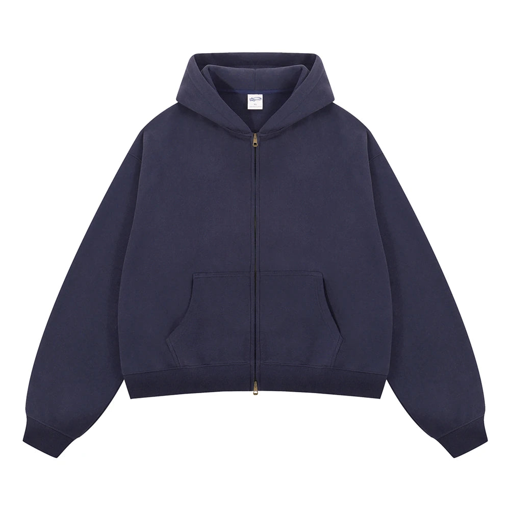 Essential Boxy Zip Hoodie-streetwear-techwear