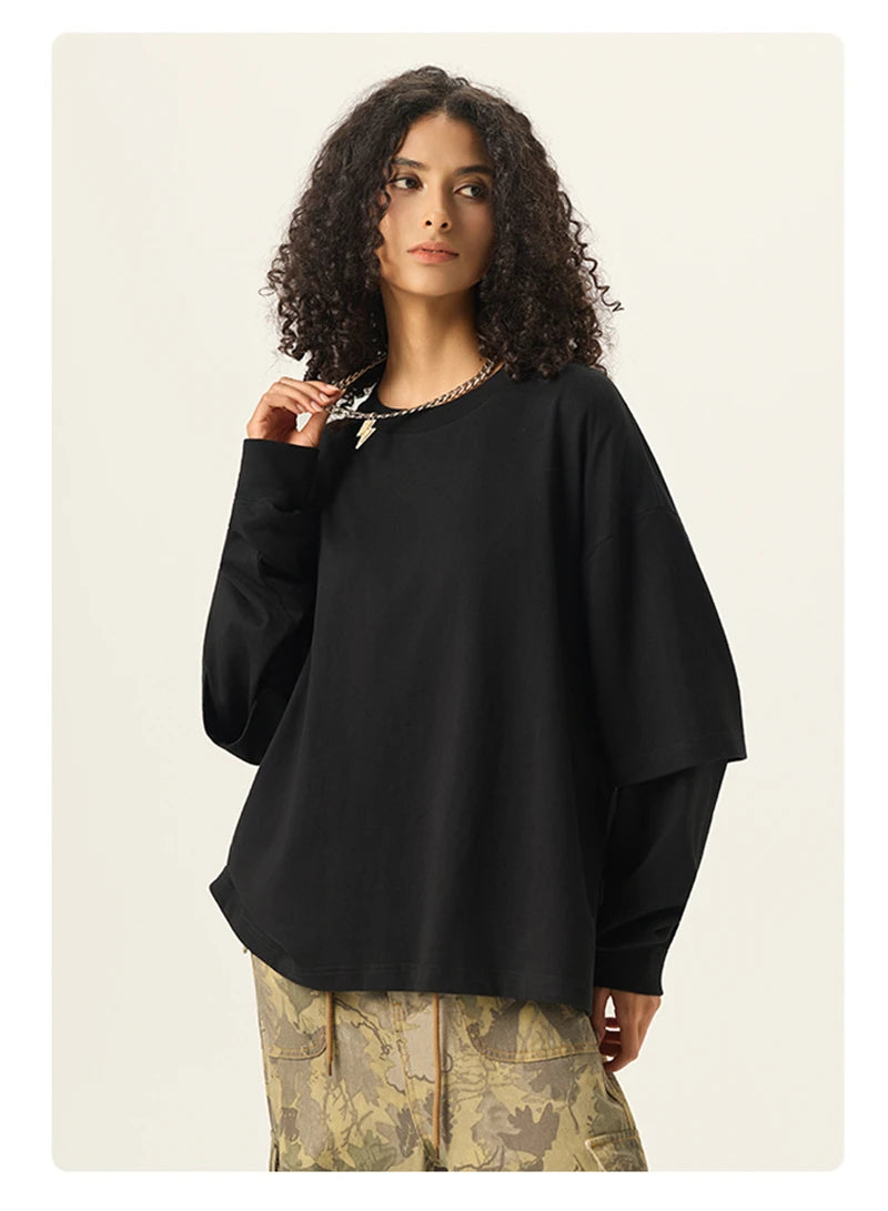 Essential Double Layer Long Sleeve T-Shirt-streetwear-techwear