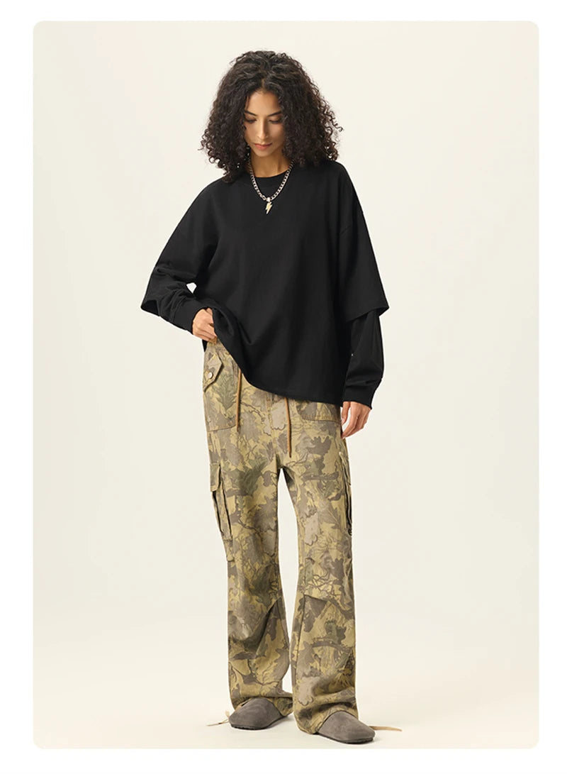 Essential Double Layer Long Sleeve T-Shirt-streetwear-techwear
