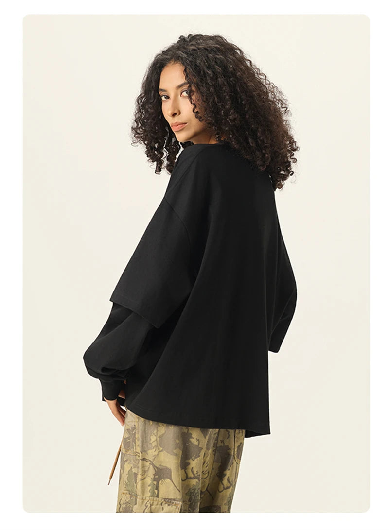 Essential Double Layer Long Sleeve T-Shirt-streetwear-techwear