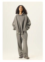 Essential Vintage Wash Button Neck Hoodie-streetwear-techwear
