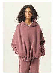 Essential Vintage Wash Button Neck Hoodie-streetwear-techwear