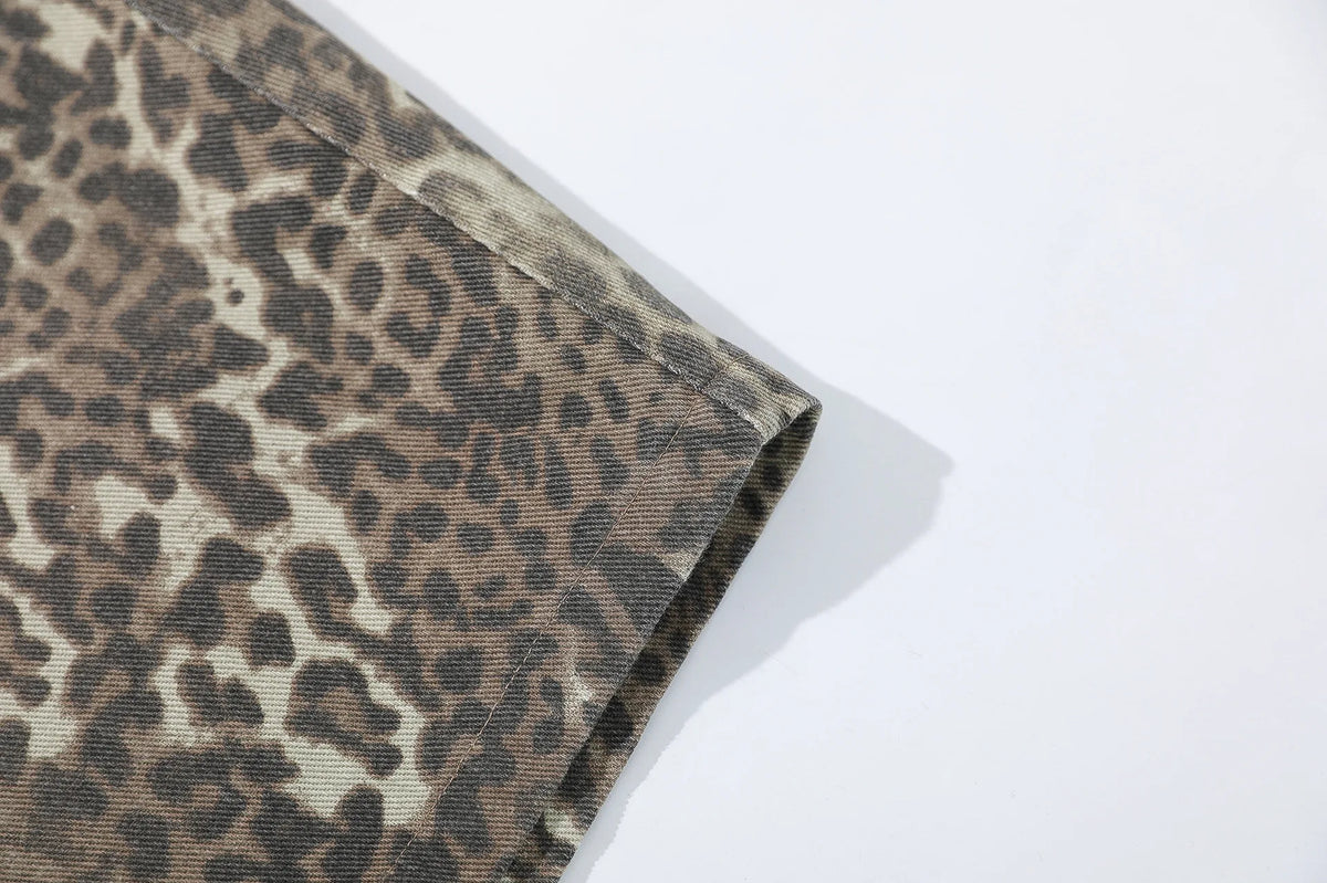 Extreme Baggy Leopard Print Cargo Pants-streetwear-techwear