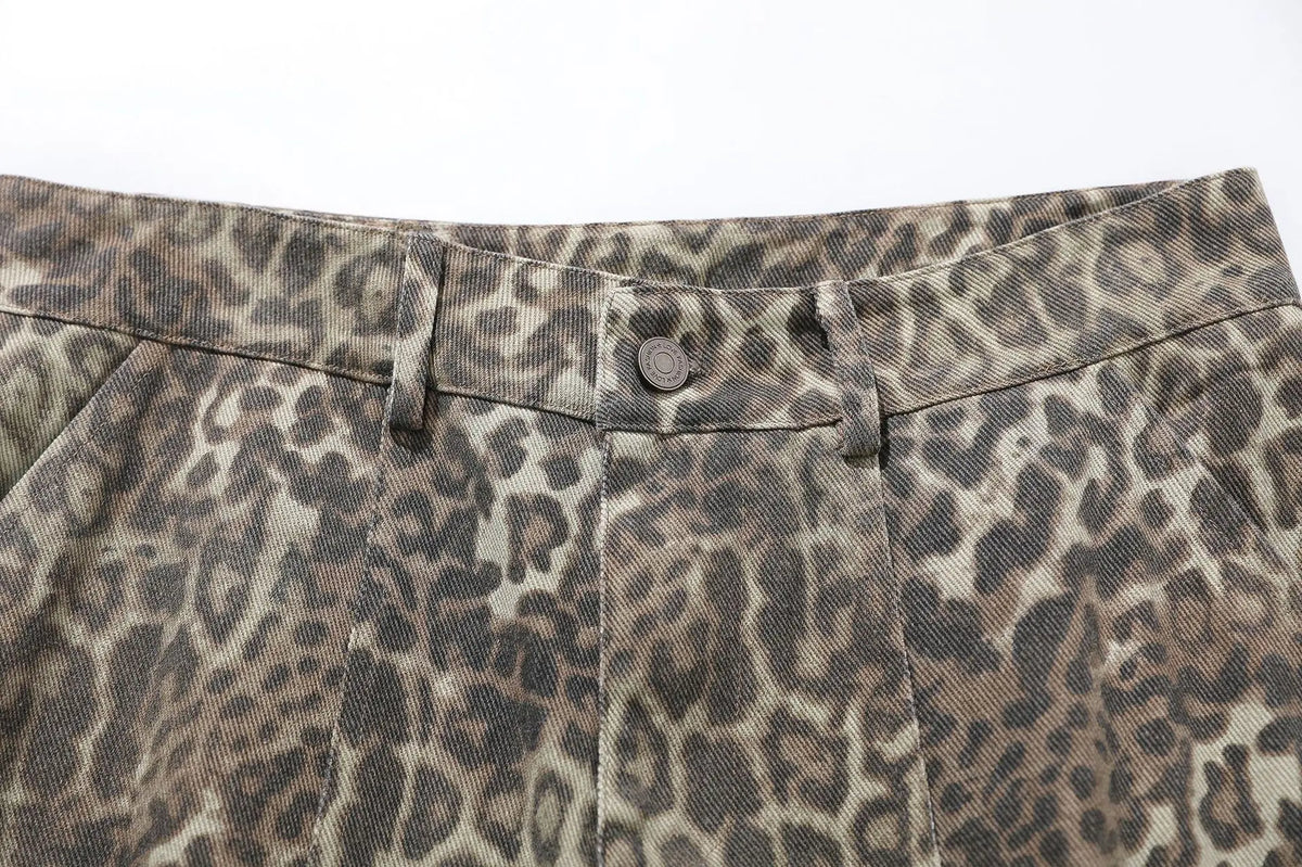 Extreme Baggy Leopard Print Cargo Pants-streetwear-techwear