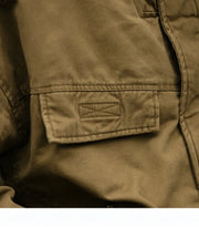Fleece Lined Funnel Neck Twill Jacket-streetwear-techwear