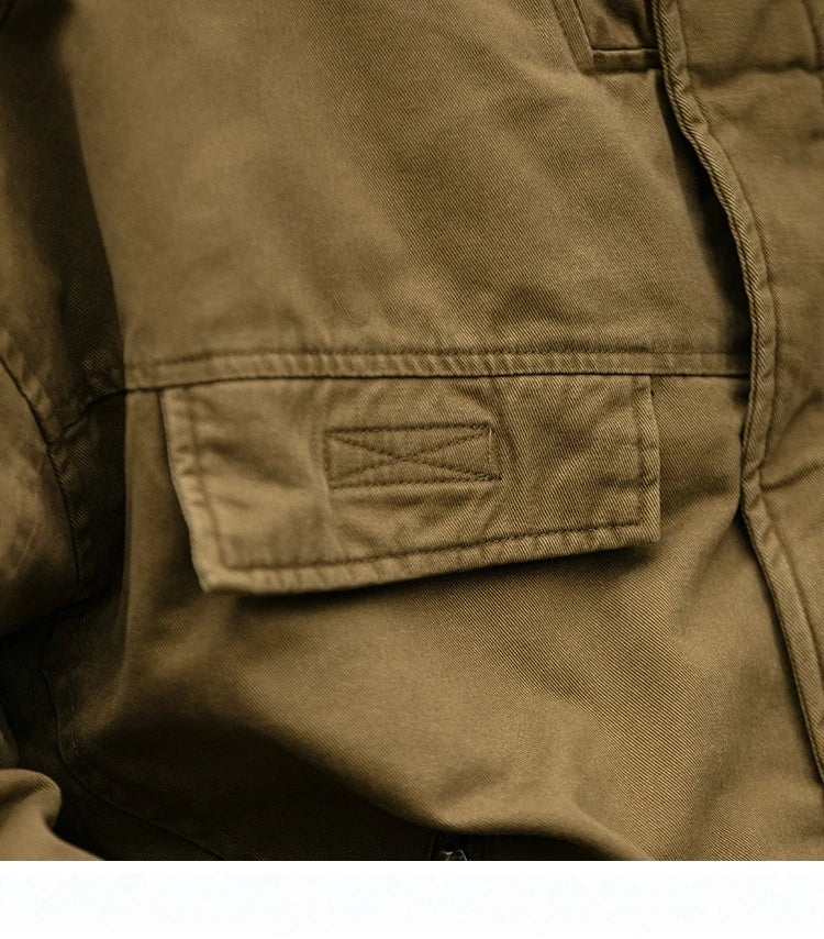 Fleece Lined Funnel Neck Twill Jacket-streetwear-techwear