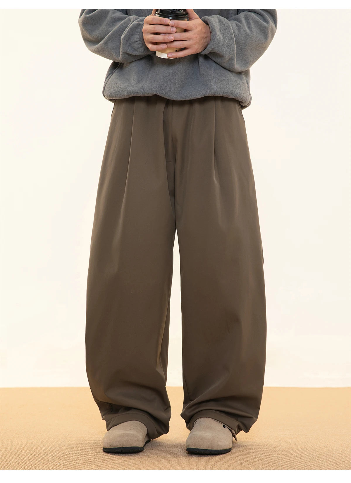 Fleece Lined Wide Leg Pants-streetwear-techwear