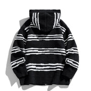 Glitch Stripe Zip-up Hooded Sweater-streetwear-techwear
