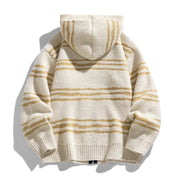 Glitch Stripe Zip-up Hooded Sweater-streetwear-techwear