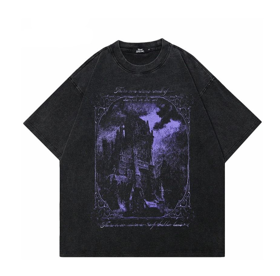 'Gothic Castle' Graphic Print T-Shirt-streetwear-techwear