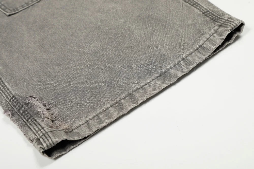 Grey Washed Baggy Carpenter Jeans-streetwear-techwear