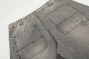 Grey Washed Baggy Carpenter Jeans-streetwear-techwear