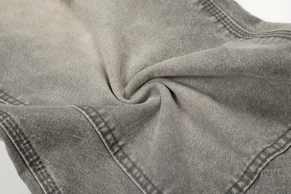 Grey Washed Baggy Carpenter Jeans-streetwear-techwear