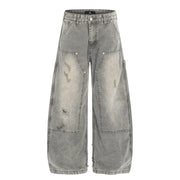 Grey Washed Baggy Carpenter Jeans-streetwear-techwear