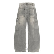 Grey Washed Baggy Carpenter Jeans-streetwear-techwear