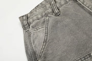 Grey Washed Baggy Carpenter Jeans-streetwear-techwear