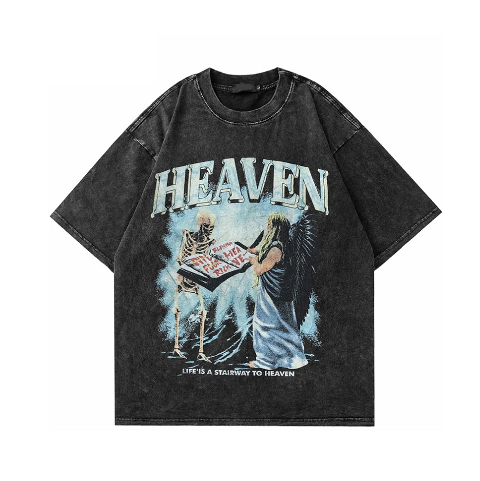 'Heaven' Acid Wash Graphic T-Shirt