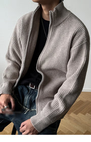 Heavy Ribbed Knit Jacket-streetwear-techwear