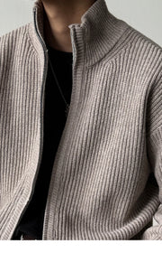 Heavy Ribbed Knit Jacket-streetwear-techwear