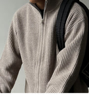 Heavy Ribbed Knit Jacket-streetwear-techwear