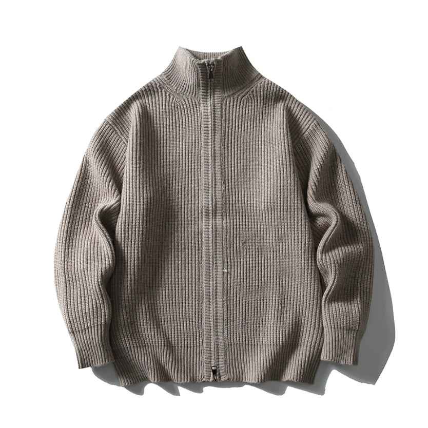Heavy Ribbed Knit Jacket-streetwear-techwear