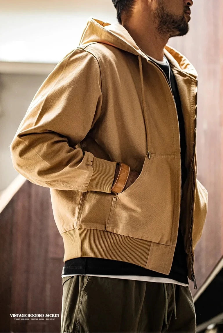 Hooded Workwear Canvas Jacket-streetwear-techwear