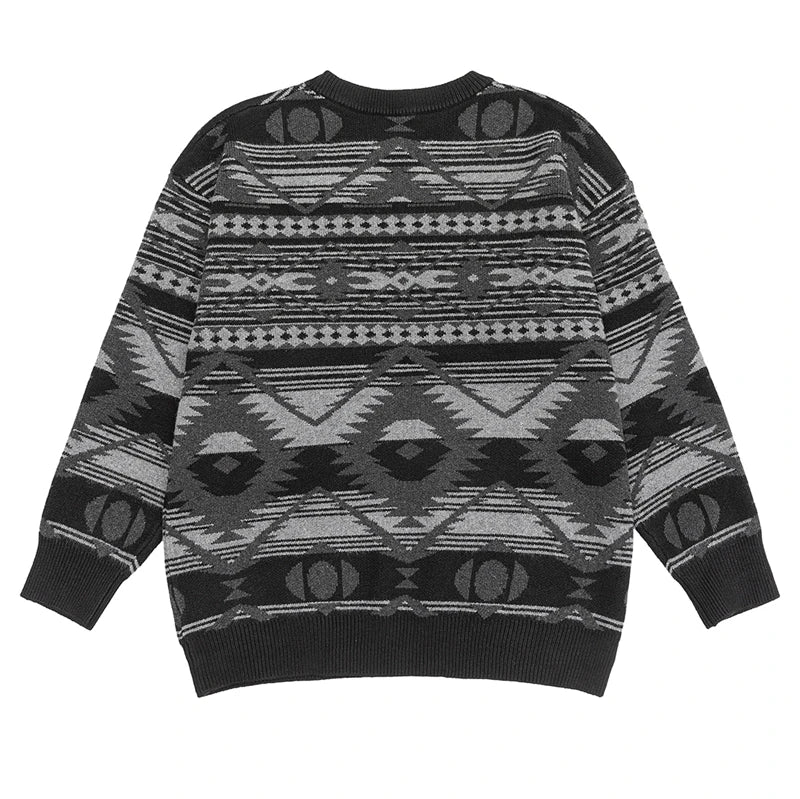 Jacquard Grandad Jumper-streetwear-techwear