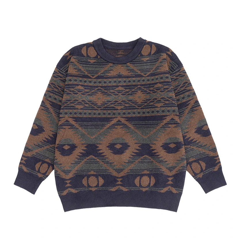 Jacquard Grandad Jumper-streetwear-techwear