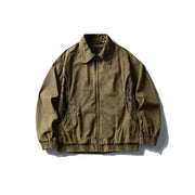 Leopard Print Panel Workwear Jacket-streetwear-techwear