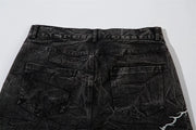 Lightning Embroidery Wide-Leg Jeans-streetwear-techwear
