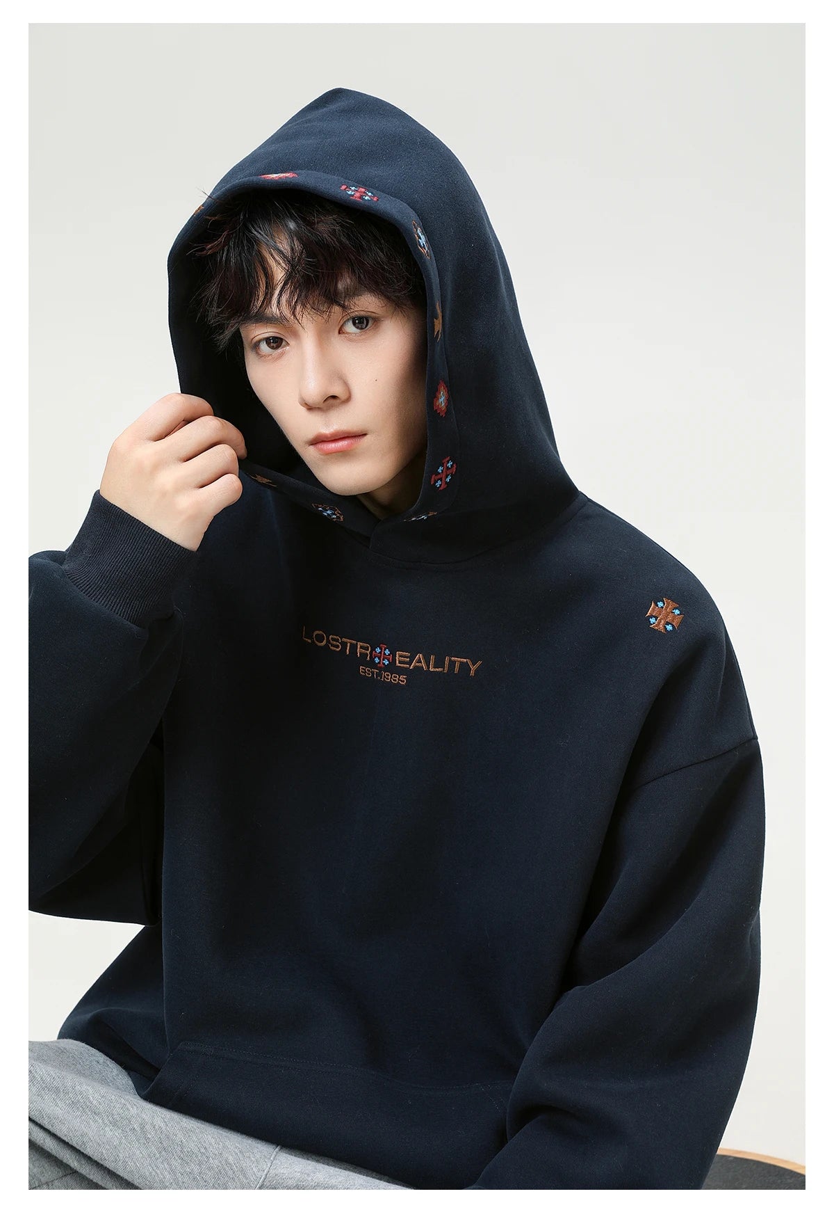 Lost Reality Embroidered Hoodie-streetwear-techwear
