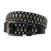 Metal Plate Leather Belt-streetwear-techwear