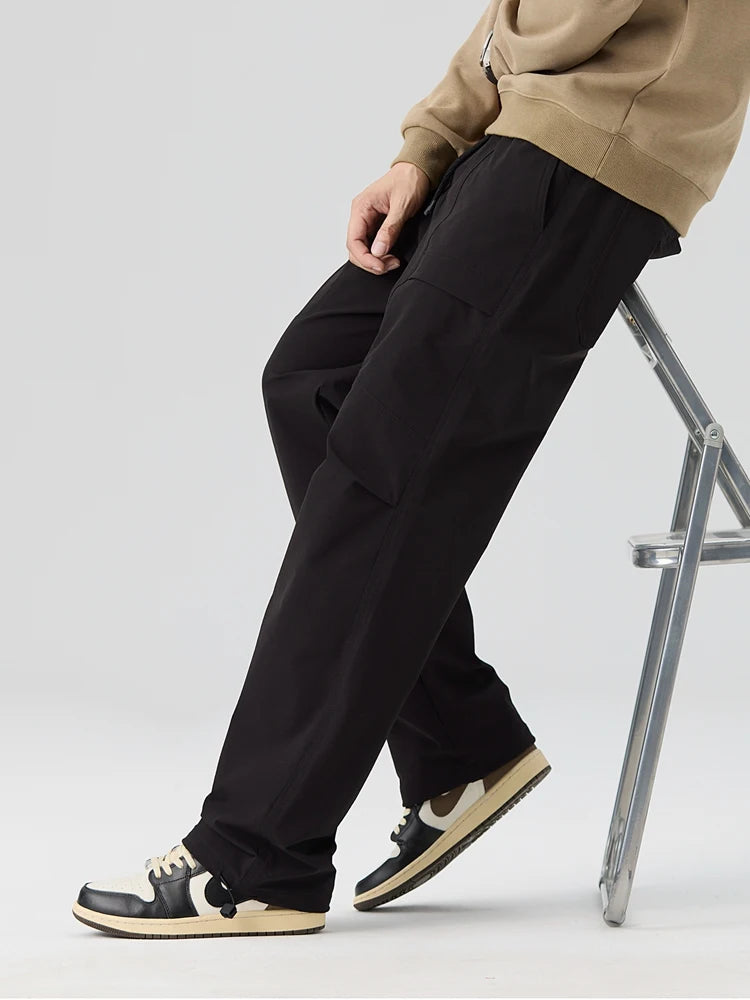 Nylon Straight Leg Cargo Pants-streetwear-techwear