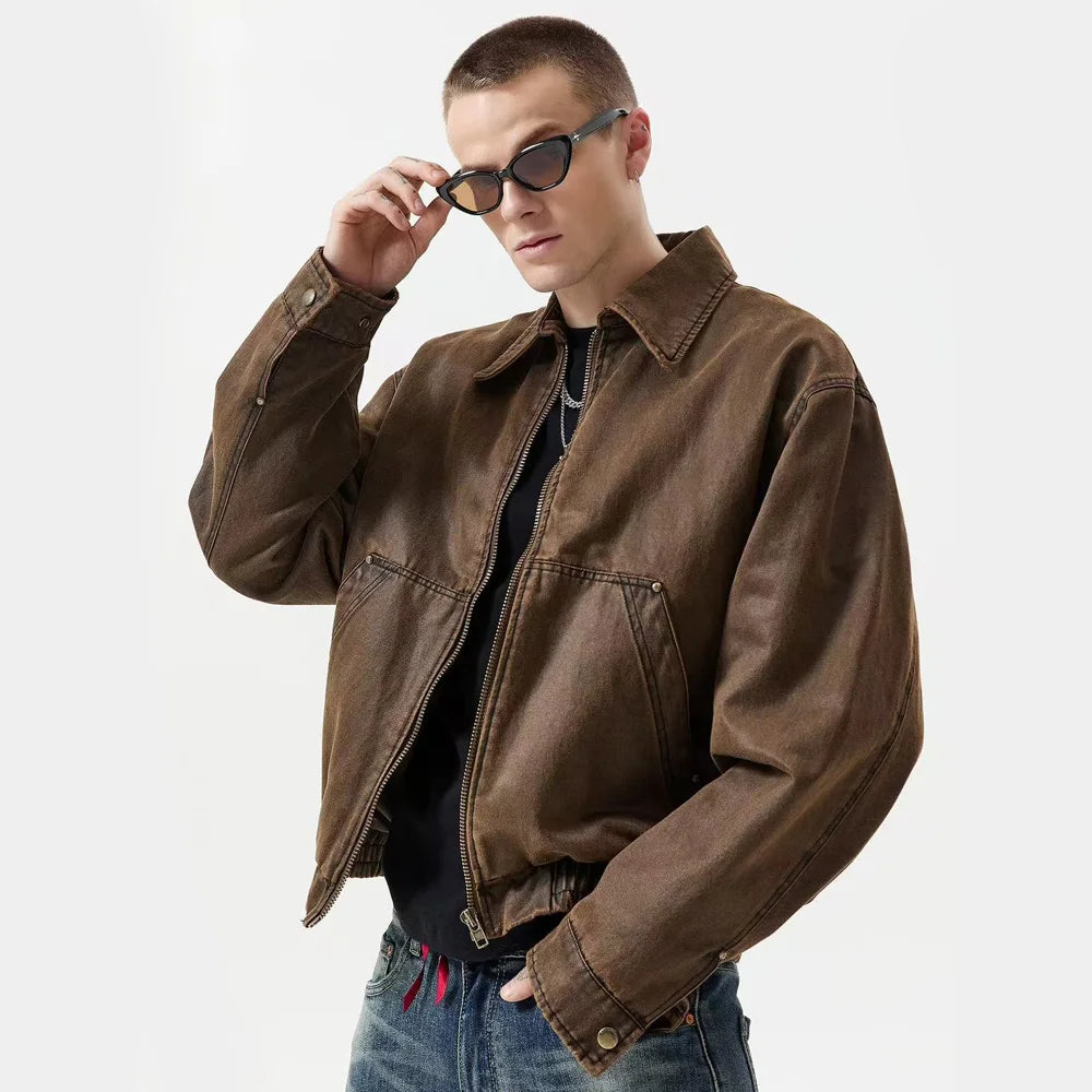 Oil-Waxed Canvas Zip Jacket-streetwear-techwear