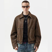 Oil-Waxed Canvas Zip Jacket-streetwear-techwear